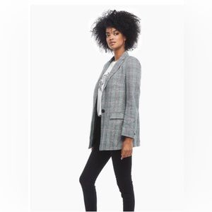 Structured Oversized Plaid Blazer